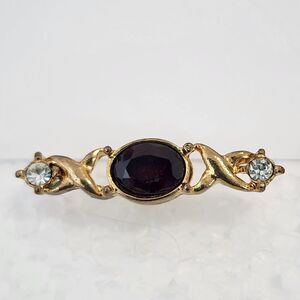 Garnet 1.5 Carat Austrian Crystals Tie Tack Pin Made USA for Harriet Carter VTG
